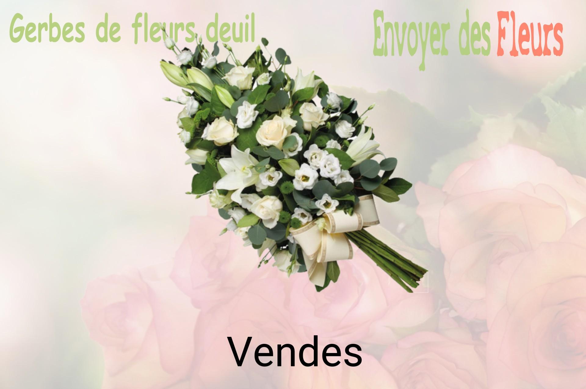 Gerbe de fleurs de deuil livrée à Vendes